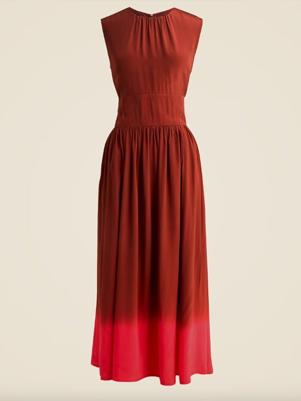 NWT! J. CREW Cinched-waist Midi Dress in Dip-Dyed Crepe de Chine Size 8 - Picture 2 of 6